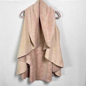 NWT Look Faux Fur Blush Shawl Vest Womens Size M/L